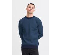 Strickpullover BLEND "BHPullover", Herren, Gr. M, marineblaus, 70% Baumwolle, 30% Nylon, meliert, Basic, regular fit normal, Rundhals, weit, Pullover Strickpullover, Klassischer Grobstrickpullover mit