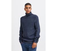 Strickpullover BLEND "BHPullover", Herren, Gr. XL, blau (marineblaus), Grobstrick, 80% Polyacryl, 20% Nylon, meliert, Basic, regular fit normal, hoch geschlossener Ausschnitt, eng, Pullover Strickpull