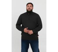 Strickpullover BLEND "BHRobin Big & Tall", Herren, Gr. 3XL, schwarz, Feinstrick, 50% Baumwolle, 50% Polyacryl, unifarben, regular fit normal, ohne Ausschnitt, eingesetzt, Pullover Strickpullover, Stri