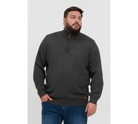 Strickpullover BLEND "BHRobin Big & Tall", Herren, Gr. 5XL, charcoal mix, Feinstrick, 50% Baumwolle, 50% Polyacryl, unifarben, regular fit normal, ohne Ausschnitt, eingesetzt, Pullover Strickpullover,