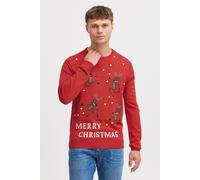 Strickpullover BLEND "BHRudolph", Jungen, Gr. L, rot (pomp rot, christmas), Feinstrick, 100% Polyacryl, regular fit, ohne Ausschnitt, eingesetzt, Pullover Strickpullover, Strickpullover mit Weihnachts