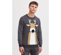 Strickpullover BLEND "BHRudolph", Jungen, Gr. L, schwarz navy, nose, Feinstrick, 100% Polyacryl, regular fit, ohne Ausschnitt, eingesetzt, Pullover Strickpullover, Strickpullover mit Weihnachtsmotiv (