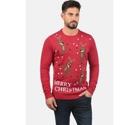 Strickpullover BLEND "BHRudolph", Jungen, Gr. XL, pomp rot, christmas, Feinstrick, 100% Polyacryl, regular fit, ohne Ausschnitt, eingesetzt, Pullover Strickpullover, Strickpullover mit Weihnachtsmotiv