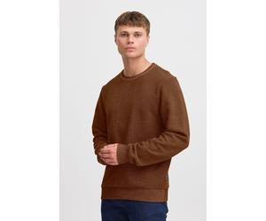 Strickpullover BLEND "BHSweatshirt", Herren, Gr. S, caramel café, Sweatware, 100% Baumwolle, meliert, regular fit normal, Rundhals, eingesetzt, Pullover Strickpullover, Lässiger Sweatpullover mit Prin