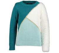 Strickpullover BLUE SEVEN, Kinder, Gr. 104, gletscher, Strick, Obermaterial: 59% Baumwolle, 40% Polyamid, 1% Polyester, colorblocking, regular fit normal, Rundhals, Pullover Strickpullover (98723756-1