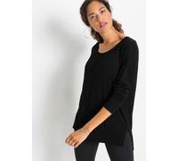 Strickpullover BONPRIX, Damen, Gr. 36/38 (S), schwarz, Obermaterial: 80% Viskose, 20% Polyamid, oversize, Pullover Strickpullover, aus Viskose und Polyamid, mit Rundhals-Ausschnitt, Oversize Passform