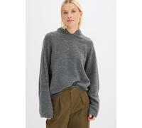 Strickpullover BONPRIX, Damen, Gr. 40/42 (M), anthrazit meliert, Obermaterial: 67% Polyacryl, 30% Polyester, 3% Elasthan, oversize, Pullover Strickpullover (32298455-40) anthrazit meliert