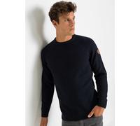 Strickpullover BONPRIX, Herren, Gr. 60/62 (XXL), blau (dunkelblau), Strick, Obermaterial: 70% Baumwolle, 30% Polyester, unifarben, regular fit hüftbedeckend, Rundhals, Raglanärmel Strickbündchen, Pull
