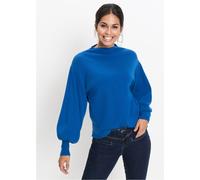 Strickpullover BONPRIX "Oversize-Pullover aus Viskose-Mix", Damen, Gr. 36/38 (S), blau (royalblau), Feinstrick, Obermaterial: 50% Viskose, 26% Polyamid, 24% Polyester, unifarben, bequem hüftlang, hoch