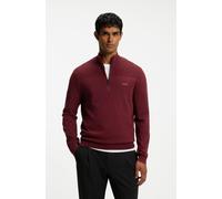 Strickpullover BOSS GREEN, Herren, Gr. L, rot (schwarz pink654), Strick, Obermaterial: 48% Polyester, 39% Schurwolle, 11% Polyamid, 2% Elasthan, regular fit normal, hoch geschlossener Ausschnitt, Bünd