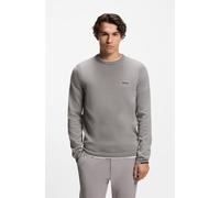 BOSS Pullover aus Baumwolle mit Kontrast-Logo - Style KN_Ever-X CN, 50556145 Grau M
