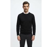 Strickpullover BOSS GREEN, Herren, Gr. XXL, schwarz (schwarz001), Strick, Obermaterial: 60% Baumwolle, 40% Polyester, unifarben, regular fit normal, Rundhals, Bündchen, Pullover Strickpullover, Rundha