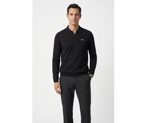 Strickpullover BOSS GREEN "KN Ever-X PL", Herren, Gr. L, blau (dunkelblau402), Strick, Obermaterial: 100% Baumwolle, unifarben, regular fit normal, Rundhals, Bündchen, Pullover Strickpullover, mit Rei