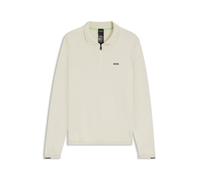 Strickpullover BOSS GREEN "KN Ever-X PL", Herren, Gr. XL, open weiß131, Strick, Obermaterial: 100% Baumwolle, unifarben, regular fit normal, Rundhals, Bündchen, Pullover Strickpullover, mit Reißversch