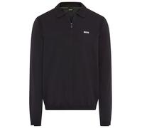 Strickpullover BOSS GREEN "KN Ever-X PL", Herren, Gr. XXL, blau (dunkelblau402), Strick, Obermaterial: 100% Baumwolle, unifarben, regular fit normal, Rundhals, Bündchen, Pullover, mit Reißverschluss,