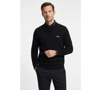 Strickpullover BOSS GREEN "KN Momentum-X CN", Herren, Gr. M, schwarz001, Strick, Obermaterial: 48% Polyester, 39% Schurwolle, 11% Polyamid, 2% Elasthan, unifarben, regular fit normal, Rundhals, Bündch