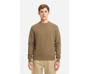 Strickpullover BOSS ORANGE "Anion Cotton Cashmere", Herren, Gr. S, braun (open grün346), Strick, Obermaterial: 95% Baumwolle, 5% Kaschmir, regular fit normal, Rundhals, eingesetzt Bündchen, Pullover S