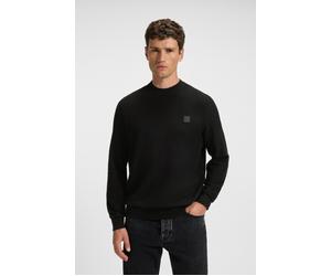 Strickpullover BOSS ORANGE "Anion Cotton Cashmere", Herren, Gr. XXL, schwarz (schwarz001), Strick, Obermaterial: 95% Baumwolle, 5% Kaschmir, unifarben, regular fit normal, Rundhals, eingesetzt Bündche