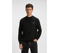 Strickpullover BOSS ORANGE "Anion Cotton Cashmere", Herren, Gr. XL, schwarz (schwarz001), Strick, Obermaterial: 95% Baumwolle, 5% Kaschmir, unifarben, regular fit normal, Rundhals, eingesetzt Bündchen