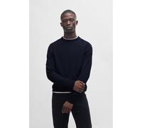 Strickpullover BOSS ORANGE "Avac", Herren, Gr. XXL, blau (dunkelblau404), Strick, Obermaterial: 60% Schurwolle, 40% Polyacryl, regular fit, Rundhals, Pullover Strickpullover, mit Schurwolle (75976033-