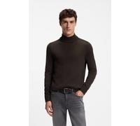 Strickpullover BOSS ORANGE "Avac M1", Herren, Gr. XXL, braun (schwarz braun207), Strick, Obermaterial: 50% Schurwolle, 50% Polyacryl, unifarben, regular fit normal, hoch geschlossener Ausschnitt, Bünd