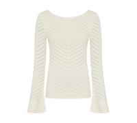 Strickpullover BOSS ORANGE "Falonina Premium Damenmode", Damen, Gr. M (38), open weiß 118, Strick, Obermaterial: 60% Schurwolle, 40% Polyacryl, unifarben, normal, Rundhals, Pullover Strickpullover, mi