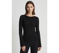 Strickpullover BOSS ORANGE "Falonina Premium Damenmode", Damen, Gr. XL (42), schwarz 001, Strick, Obermaterial: 60% Schurwolle, 40% Polyacryl, unifarben, normal, Rundhals, Pullover Strickpullover, mit