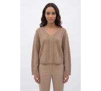Strickpullover BOSS ORANGE "Famioca Premium Damenmode", Damen, Gr. S, beige (rust, copper 224), Strick, Obermaterial: 38% Schurwolle, 26% Polyacryl, 13% Wolle, 12% Alpaka, 11% Polyamid, unifarben, rel