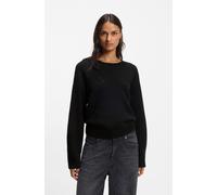 Strickpullover BOSS ORANGE "Fenne Premium Damenmode", Damen, Gr. M (38), schwarz (schwarz 001), Strick, Obermaterial: 35% Alpaka, 35% Wolle, 30% Polyamid, unifarben, normal, Rundhals, Pullover Strickp