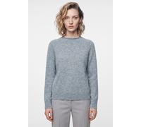 Strickpullover BOSS ORANGE "Fesperanasy Premium Damenmode", Damen, Gr. M, blau (open grau 082), Strick, Obermaterial: 43% Alpaka, 29% Wolle, 28% Polyamid, unifarben, regular fit hüftlang, hoch geschlo