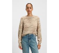 Strickpullover BOSS ORANGE "Fiambella Premium Damenmode", Damen, Gr. M (38), beige (open miscellaneous 968), Strick, Obermaterial: 85% Alpaka, 15% Polyamid, mehrfarbig, relaxed fit normal, Rundhals, R