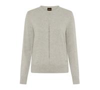 Strickpullover BOSS ORANGE "Finguine Premium Damenmode", Damen, Gr. L (40), light, pastel grau 056, Feinstrick, Obermaterial: 50% Baumwolle, 50% Schurwolle, unifarben, normal, Rundhals, angesetztes Bü