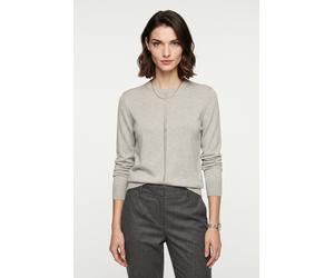 Strickpullover BOSS ORANGE "Finguine Premium Damenmode", Damen, Gr. M (38), light, pastel grau 056, Feinstrick, Obermaterial: 50% Baumwolle, 50% Schurwolle, unifarben, normal, Rundhals, angesetztes Bü