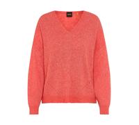 Strickpullover BOSS ORANGE "Foletta Premium Damenmode", Damen, Gr. S, light, pastel rot 638, Strick, Obermaterial: 58% Polyamid, 21% Alpaka, 21% Wolle, meliert, relaxed fit normal, V-Ausschnitt, Ripps