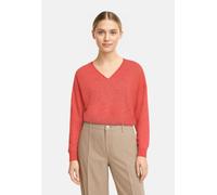 Strickpullover BOSS ORANGE "Foletta Premium Damenmode", Damen, Gr. S, rot (light, pastel rot 638), Strick, Obermaterial: 58% Polyamid, 21% Alpaka, 21% Wolle, meliert, relaxed fit normal, V-Ausschnitt,