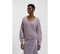 Strickpullover BOSS ORANGE "Fondyssa Premium Damenmode", Damen, Gr. L (40), light, pastel lila 534, Strick, Obermaterial: 44% Polyamid, 34% Alpaka, 22% Wolle, unifarben, casual, bequem normal, V-Aussc