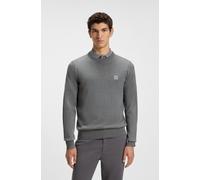 Strickpullover BOSS ORANGE "Kanovano Cotton Cashmere", Herren, Gr. 3XL, grau (silber041), Strick, Obermaterial: 95% Baumwolle, 5% Kaschmir, unifarben, regular fit hüftlang, Rundhals, eingesetzt Strick