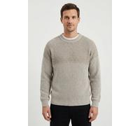 Strickpullover BOSS ORANGE "Kartney", Herren, Gr. XXL, open grau070, Strick, Obermaterial: 58% Baumwolle, 42% Polyester, gemustert, regular fit normal, Rundhals, Bündchen, Pullover Strickpullover, Run