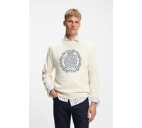 BOSS Pullover aus strukturiertem Strick mit Wappen-Logo-Intarsie - Style Kerbert, 50555867 Natur XXXL