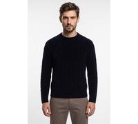 Strickpullover BOSS ORANGE "Ketrecio", Herren, Gr. XXL, schwarz (dunkelblau404), Chenille;Strick, Obermaterial: 100% Baumwolle, unifarben, relaxed fit normal, Rundhals, Bündchen, Pullover Strickpullov