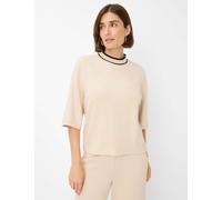 Strickpullover BRAX "Style BERTA M", Damen, Gr. 46, beige, 70% Viskose, 25% Polyester, 5% Elasthan, Pullover Strickpullover (41171567-46) beige