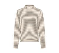 Strickpullover BRAX "Style BILLY L", Damen, Gr. 34, beige (taupe), 51% Viskose, 44% Polyester, 5% Elasthan, Pullover Strickpullover, Streifen: Sweatshirt im Viskosemix (51649003-34) taupe