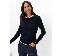 Strickpullover BRAX "Style LENI", Damen, Gr. 36, schwarz (navy), Strick, 72% Viskose, 28% Polyamid, Rundhals, Pullover Strickpullover (75897866-36) navy