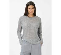 Strickpullover BRAX "Style LESLEY", Damen, Gr. 36, grau, Strick, 34% Wolle, 32% Polyamid, 22% Polyester, 12% Alpaka, Rundhals, Pullover (84028225-36) grau