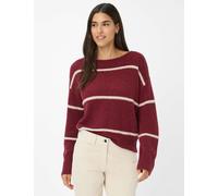 Strickpullover BRAX "Style LISA", Damen, Gr. 42, rot (dunkelrot), Strick, 43% Polyamid, 29% Wolle, 26% Alpaka, 2% Polyester, Rundhals, Pullover Strickpullover (28000309-42) dunkelrot