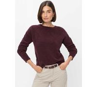 Strickpullover BRAX "Style LISA", Damen, Gr. 44, lila (dunkellila), Strick, 90% Baumwolle, 9% Polyamid, 1% Elasthan, Rundhals, Pullover Strickpullover (45475059-44) dunkellila