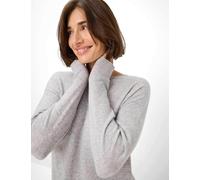 Strickpullover BRAX "Style LIZ", Damen, Gr. 34, grau, 90% Schurwolle, 10% Kaschmir, Langarm, Pullover (13581541-34) grau