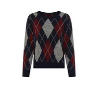 Strickpullover BRAX "Style LIZ", Damen, Gr. 40, bunt (navy), Strick, 34% Polyamid, 30% Wolle, 26% Polyester, 10% Alpaka, Rundhals, Pullover Strickpullover (77323553-40) navy