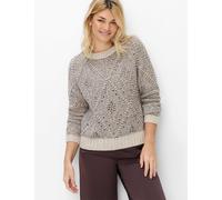 Strickpullover BRAX "Style LOLA", Damen, Gr. 46, beige (sand), Strick, 46% Wolle, 21% Viskose, 18% Polyester, 15% Polyamid, Rundhals, Pullover Strickpullover, Glamour: Pullover im Wollmix (53847055-46