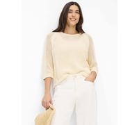 Strickpullover BRAX "Style NALA", Damen, Gr. 34, ecru, Strick, 100% Baumwolle, Rundhals, Pullover Strickpullover (73335943-34) ecru